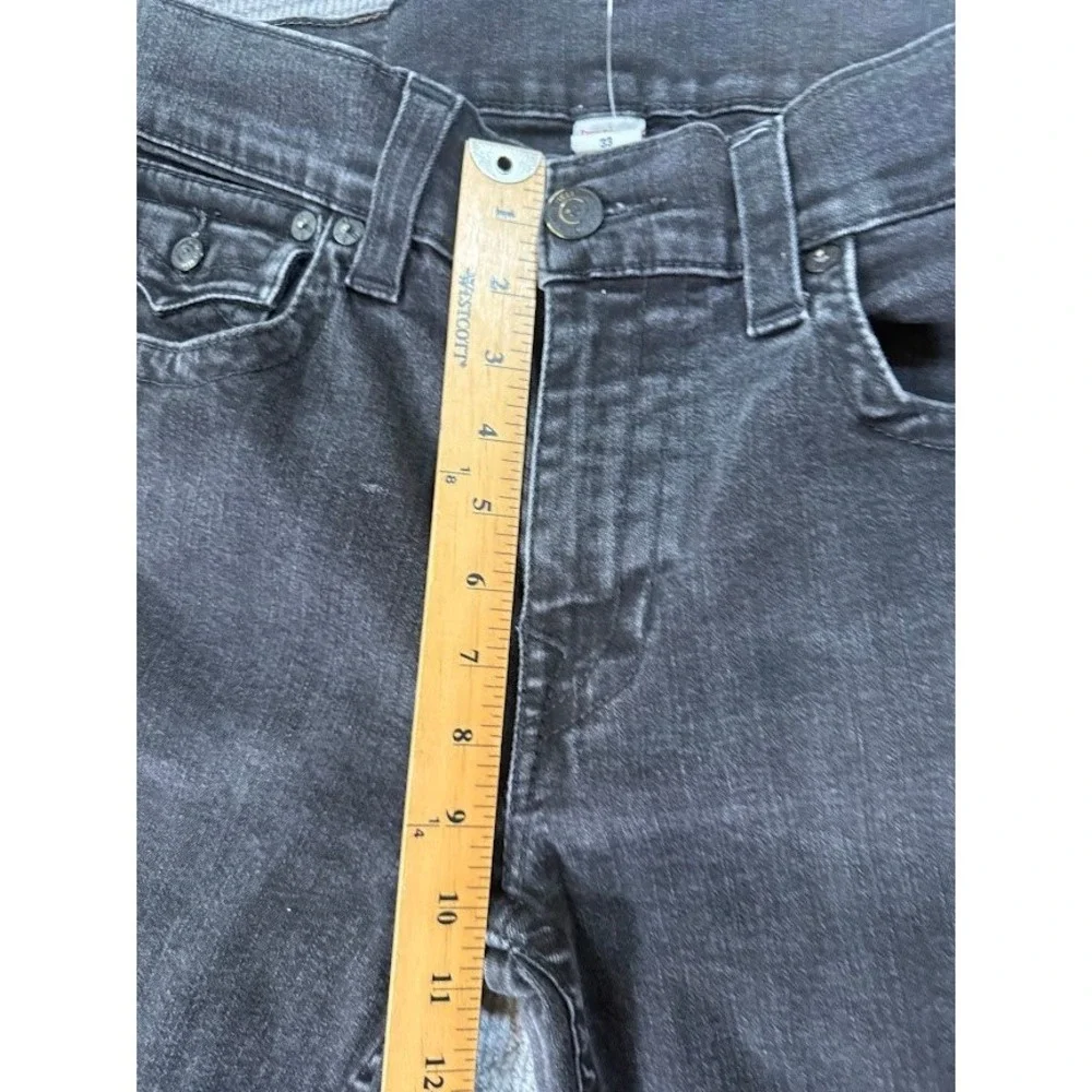 True Religion Geno Slim‎ Straight Jeans Mens Black Denim Horseshoe Pocket 33X31